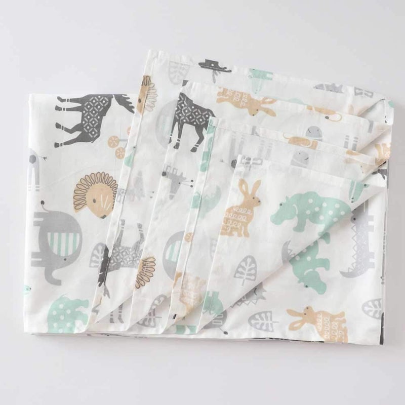 Emenpy 3 Piece 100% Cotton Toddler Sheet Pillowcase Set for Boys and Girls,Include Fitted Sheet,Top Sheet and Envelope Pillowcase,Cute Cartoon Pattern,Soft Skin-Friendly Breathable (Animals) - Image 5